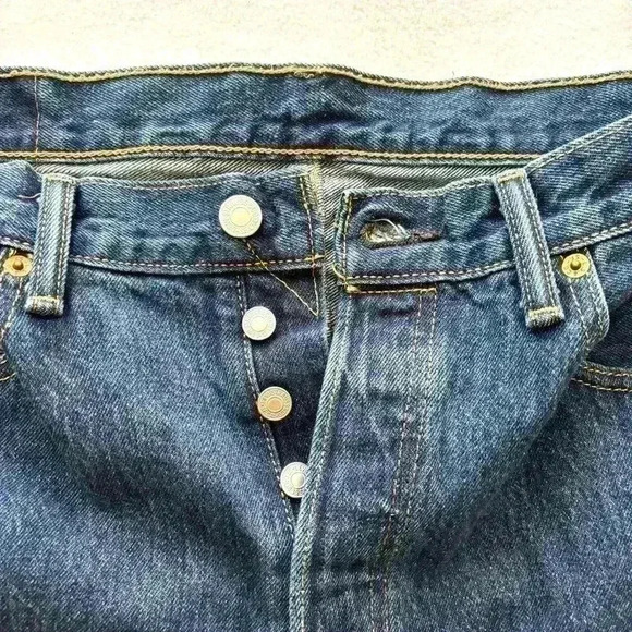 Rare Levis 501 Button Fly X-Large Patch Rugged Solid Red Tag Jean Size 34/30 - Picture 13 of 16